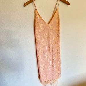 Peach Lace dress.